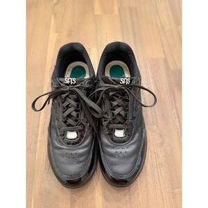 SAS Shoes Black Leather Comfort Walking Sneakers Women Size 8